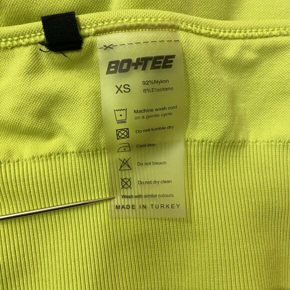 Bo+Tee Ribbed Waist Scoop Neck Sports Bra In Green XS - Picture 4 of 8